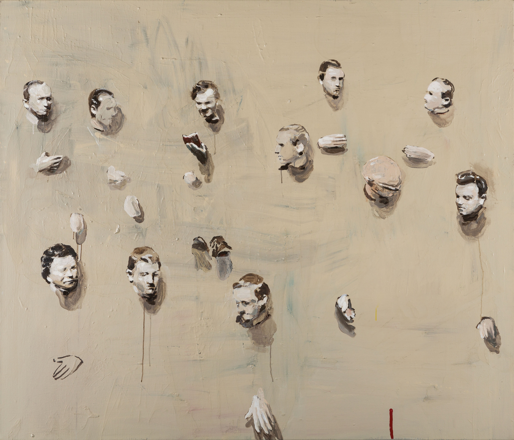 Michael Borremans, Remote Heads, olio su tela (2000), Collezione privata. Photo © Christie's Images / Bridgeman Images.