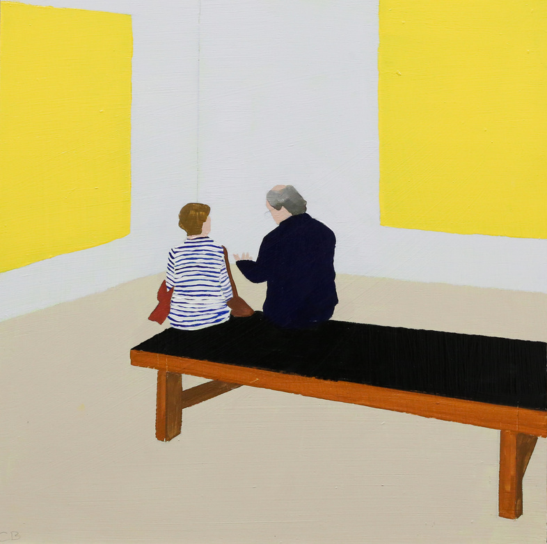 Christabel Blackburn, Conversazione in giallo, 2019 (olio su tavola). Bridgeman Images.