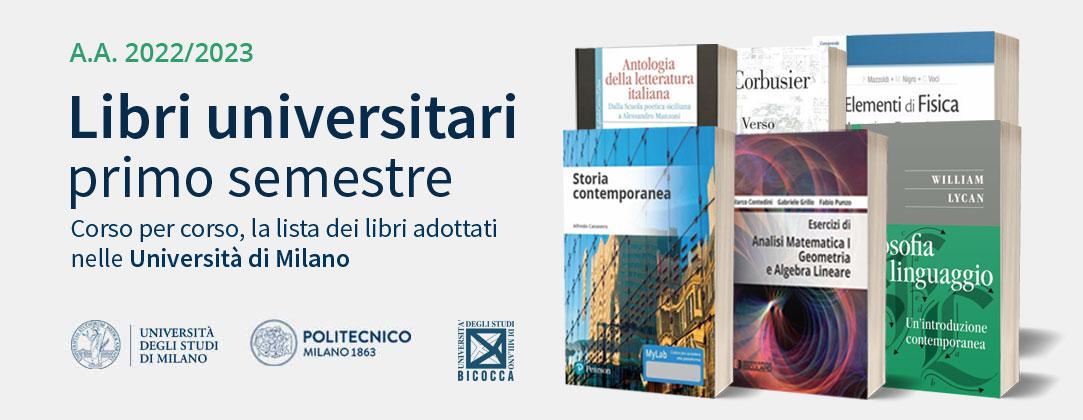 I libri universitari adottati nelle università di Milano in questo primo semestre